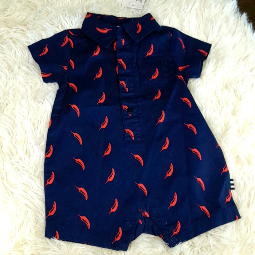 Splendid Chilli Peppers Collar Onesie Boys Shorts